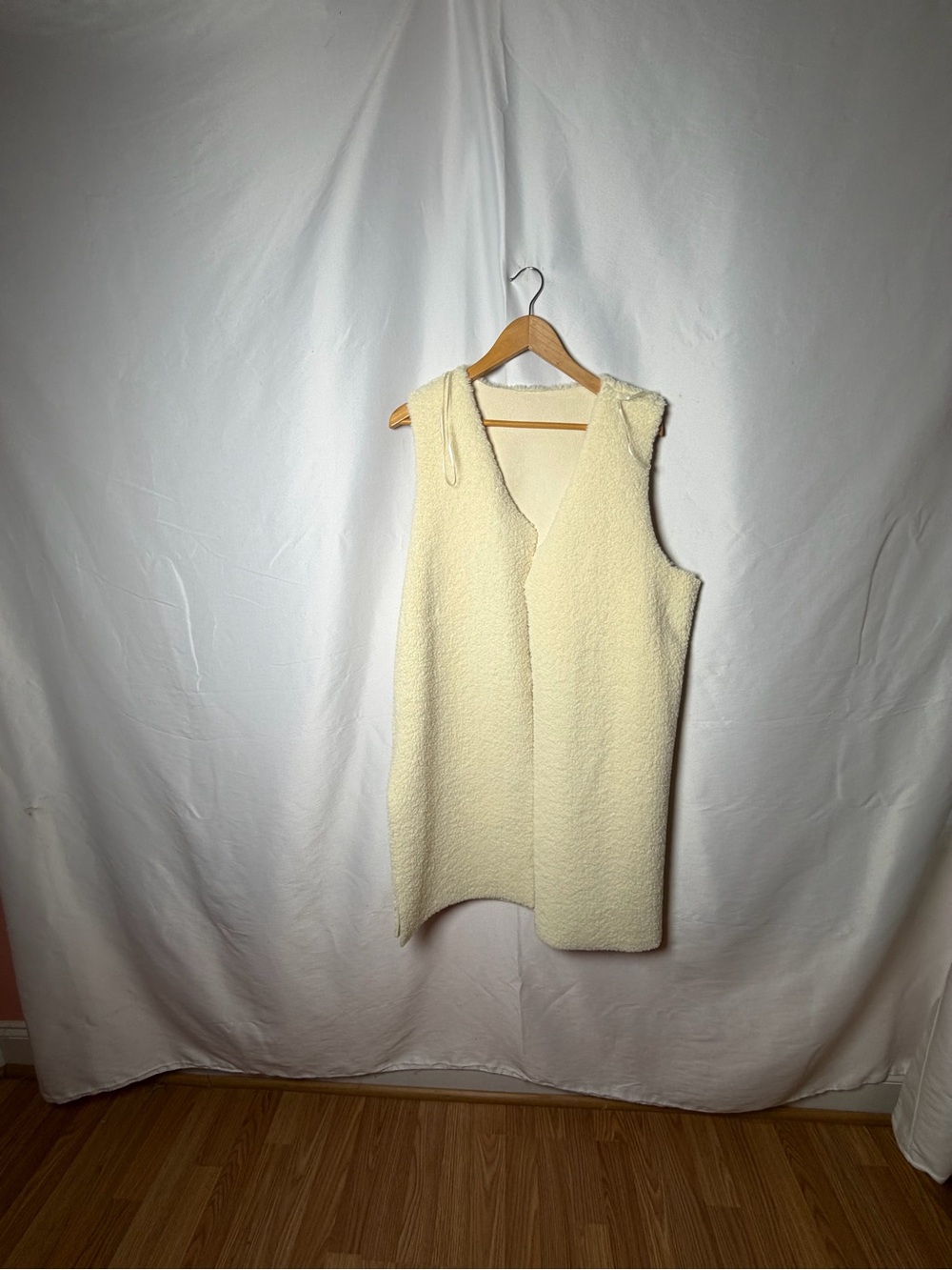 new directions Cream Sleeveless Hooded Midi Dress